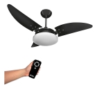 Ventilador De Teto Ventex Nina Preto Com Controle Remoto Compatível Com Alexa