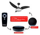 Ventilador De Teto Nina Preto Com Controle Remoto Compatível Com Alexa