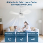 Ventilador De Teto Rústico 36 " Com Luz Led E Controle Remoto, 3 Pás, 6 Velocidades, 3 Cores De Luz Ajustáveis, Silencioso, Ideal Para Quarto, Sala, Varanda, Ambientes Internos E Externos