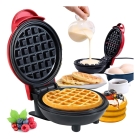 Forma De Waffle Elétrica Mini Formato Clássico Redonda Cor Preto / Vermelho