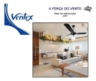 Ventilador de teto Ventex Yris Silencioso, Ventilador de Teto com 3 pás de Plástico preto estrutura preto, 1.015m de diâmetro