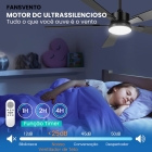 Ventilador De Teto 52 Com Luz E Controle Remoto, Motor Dc Silencioso, 5 Pás, 6 Velocidades, Pás Reversíveis, Estilo Rústico Moderno, Preto E Madeira De Pêssego, Ideal Para Quarto, Sala E Cozinha