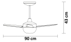 Ventilador Teto Aliseu Alisclean Com Controle Parede Estrutura Branco Pás Branco Diâmetro 90 cm Material das pás Policarbonato Quantidade de pás 3