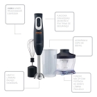 Mixer E Processador Mallory Trikxer Chefpro 500w Black Inox Cor Preto