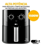 Fritadeira Sem Óleo Elétrica Air Fryer 4,5l Preto 1500w Fr4000 Oz Cesto Removível Com Timer
