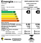 Ventilador de Teto Aliseu Alisclean Eco Led com Motor Inverter Estrutura Branco Diâmetro 90 cm Quantidade de Pás 3 Luminária Integrada 3 Cores