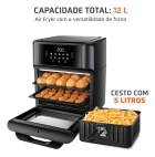 Fritadeira Elétrica Afon-12l-Bg Forno Oven 12 Litros Preto Mondial