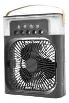 Ventilador Portátil Com Iluminação Umidificador Climatizador Cores Da Estrutura Preto Exclusivo Diâmetro 25 Cm Frequência 60 Material Das Pás Plástico Quantidade De Pás 1