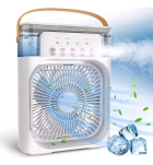 Ventilador Portátil Com Iluminação Umidificador Climatizador Cores Da Estrutura Preto Exclusivo Diâmetro 25 Cm Frequência 60 Material Das Pás Plástico Quantidade De Pás 1