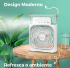 Ventilador Portátil Com Iluminação Umidificador Climatizador Cores Da Estrutura Preto Exclusivo Diâmetro 25 Cm Frequência 60 Material Das Pás Plástico Quantidade De Pás 1