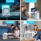 Ventilador Portátil Com Iluminação Umidificador Climatizador Cores Da Estrutura Preto Exclusivo Diâmetro 25 Cm Frequência 60 Material Das Pás Plástico Quantidade De Pás 1