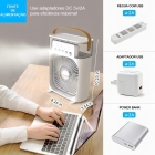 Ventilador Portátil Com Iluminação Umidificador Climatizador Cores Da Estrutura Preto Exclusivo Diâmetro 25 Cm Frequência 60 Material Das Pás Plástico Quantidade De Pás 1