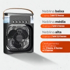 Ventilador Portátil Com Iluminação Umidificador Climatizador Cores Da Estrutura Preto Exclusivo Diâmetro 25 Cm Frequência 60 Material Das Pás Plástico Quantidade De Pás 1