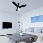 Ventilador De Teto Korzen Com 3 Pás Ventidelta Ventura Estrutura Preto Pás Preto Material Das Pás Madeira