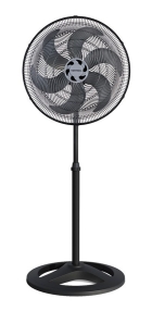 Ventilador de Coluna 40cm Ventisol Turbo 6 Pás Oscilante e Altura ajustável Cor Preto