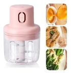Moedor Processador De Alho Elétrico 250ml Recarregável Usb Cor Rosa 110V/220V