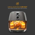 Fritadeira Elétrica Air Fryer WAP WAFF2-C Family 4 Litros Antiaderente Cinza