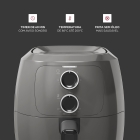 Fritadeira Elétrica Air Fryer WAP WAFF2-C Family 4 Litros Antiaderente Cinza