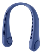 Ventilador De Pescoço Portátil (3 Velocidades) Recarregável Estrutura Azul Pás Branco Diâmetro 10 Cm Material Das Pás Plástico
