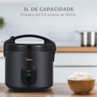 Panela De Arroz Elétrica 3l Preta Midea Cor Preto