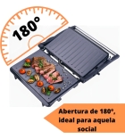 Grill e Sanduicheira Press Grill Gourmet Ceramic Inox Tostex Preto BK-GRL750-220 Bak 750W