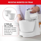 Batedeira Mini Chef Portátil 400w Com 2 Tigelas De 4l