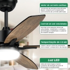 Ventilador De Teto Led Com Controle Remoto, Motor Dc Reversível Silencioso, Econômico, Diâmetro 106,7cm, Instalação Rápida Ideal Para Quarto, Sala Ou Escritório