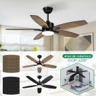 Ventilador De Teto Led Com Controle Remoto, Motor Dc Reversível Silencioso, Econômico, Diâmetro 106,7cm, Instalação Rápida Ideal Para Quarto, Sala Ou Escritório