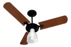 Ventilador Teto Venti-Delta New Delta Light com 3 Pás na Mogno