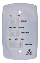 Ventilador Teto Venti-Delta New Delta Light com 3 Pás na Mogno