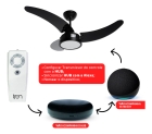 Ventilador De Teto Búzios Max Led Preto Com Controle Remoto Compatível Com Alexa