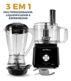 Multiprocessador britânia Bmp900 1000w 3 em 1 inox Preto