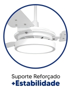 Ventilador De Teto Ventex Valen Led 3 Pás Branco