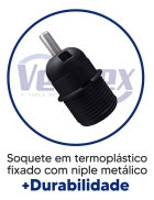 Ventilador de teto Ventex Rico com 3 pás de MDF mogno estrutura branco, 1.1m de diâmetro