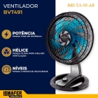 Ventilador De Mesa Britânia 174w Bvt491 40cm 10 Pás Cor da estrutura Preto Cor das pás Verde Diâmetro 40 cm Material das pás Plástico