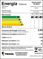 Ventilador Oscilante De Mesa Ventisol Turbo 6 Pás 50cm Preto