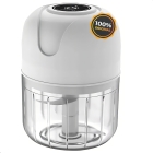 Mini Processador De Alimentos Moedor Elétrico De Alho S/ Fio Cor Branco