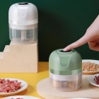 Mini Processador De Alimentos Moedor Elétrico De Alho S/ Fio Cor Branco