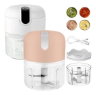 Mini Processador De Alimentos Moedor Elétrico De Alho S/ Fio Cor Branco