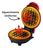 Máquina Waffle Elétrica Mini Grill Forma Clássico Redonda