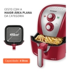 Fritadeira Sem Óleo Air Fryer 4L AFN-40-RI Mondial Vermelho/Inox 1500W