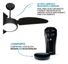 Ventilador De Teto Preto Led 3000k + Controle Beltempo Diâmetro 1.05 m Material das pás Plástico Quantidade de pás 3