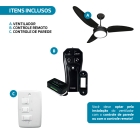 Ventilador De Teto Preto Led 3000k + Controle Beltempo Diâmetro 1.05 m Material das pás Plástico Quantidade de pás 3