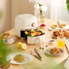 Mini Air Fryer Gaabor Fritadeira Elétrica S/ Óleo 1,4l 900w Cor Off-white E Rose Gold Cor Branco