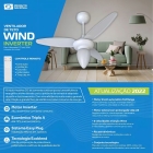 Ventilador De Teto Com 3 Pás Wind Ventisol Estrutura Branco Pás Branco