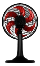 Ventilador Oscilante De Mesa Turbo 30cm Ventisol 6 Pás Cor da estrutura Preto Cor Das Pás Vermelho