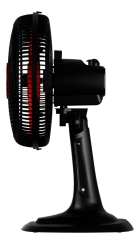 Ventilador Oscilante De Mesa Turbo 30cm Ventisol 6 Pás Cor da estrutura Preto Cor Das Pás Vermelho