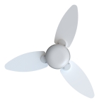 Ventilador De Teto Inverter Elluz 3 Pás Branco E Cinza Com Controle Remoto Ventisol