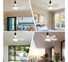 Ventilador de teto silencioso com 6 aspas, 3 velocidades, lâmpada LED, branco, 40W, Kaprot