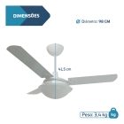 Ventilador De Teto Citrino Tron Branco 3 Pás